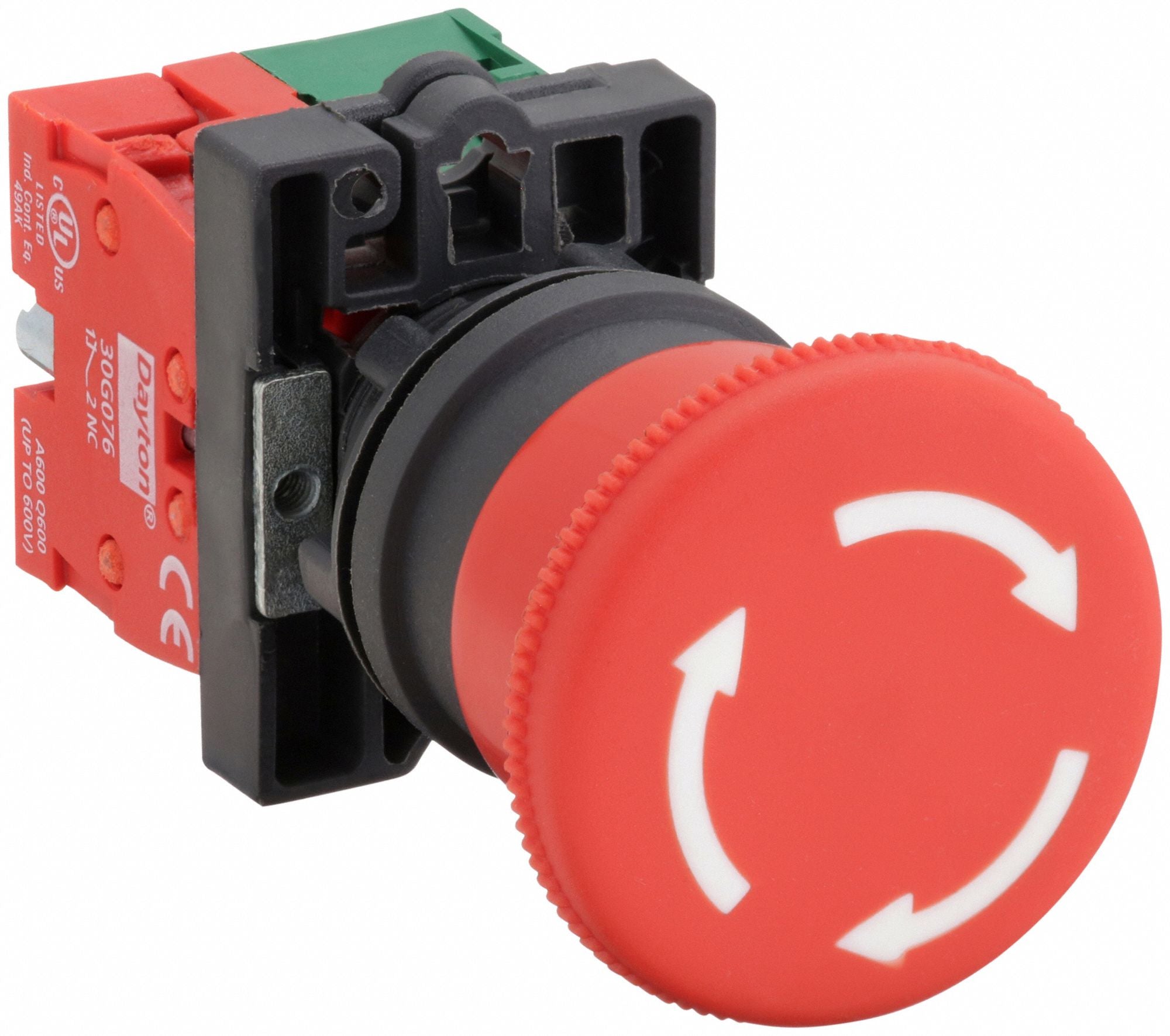 DAYTON 30G254 Emergency Stop Push Button Non Illuminated Red 1NO/1NC