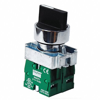 DAYTON 30G273 Selector Switch Non Illuminated 3 Pos 22 mm