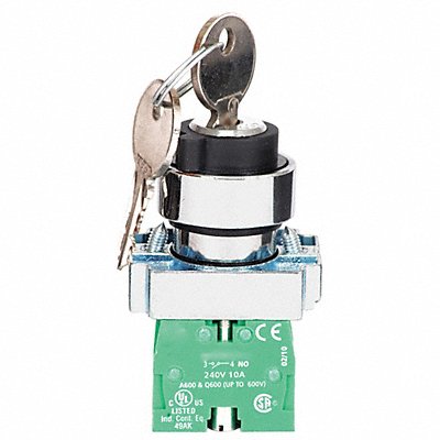 DAYTON 30G277 Selector Switch Keyed Non Illuminated 3Pos 22mm