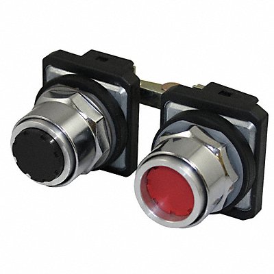 DAYTON 30G347 PendantPush Button Blk Rd Non Illuminated 30mm