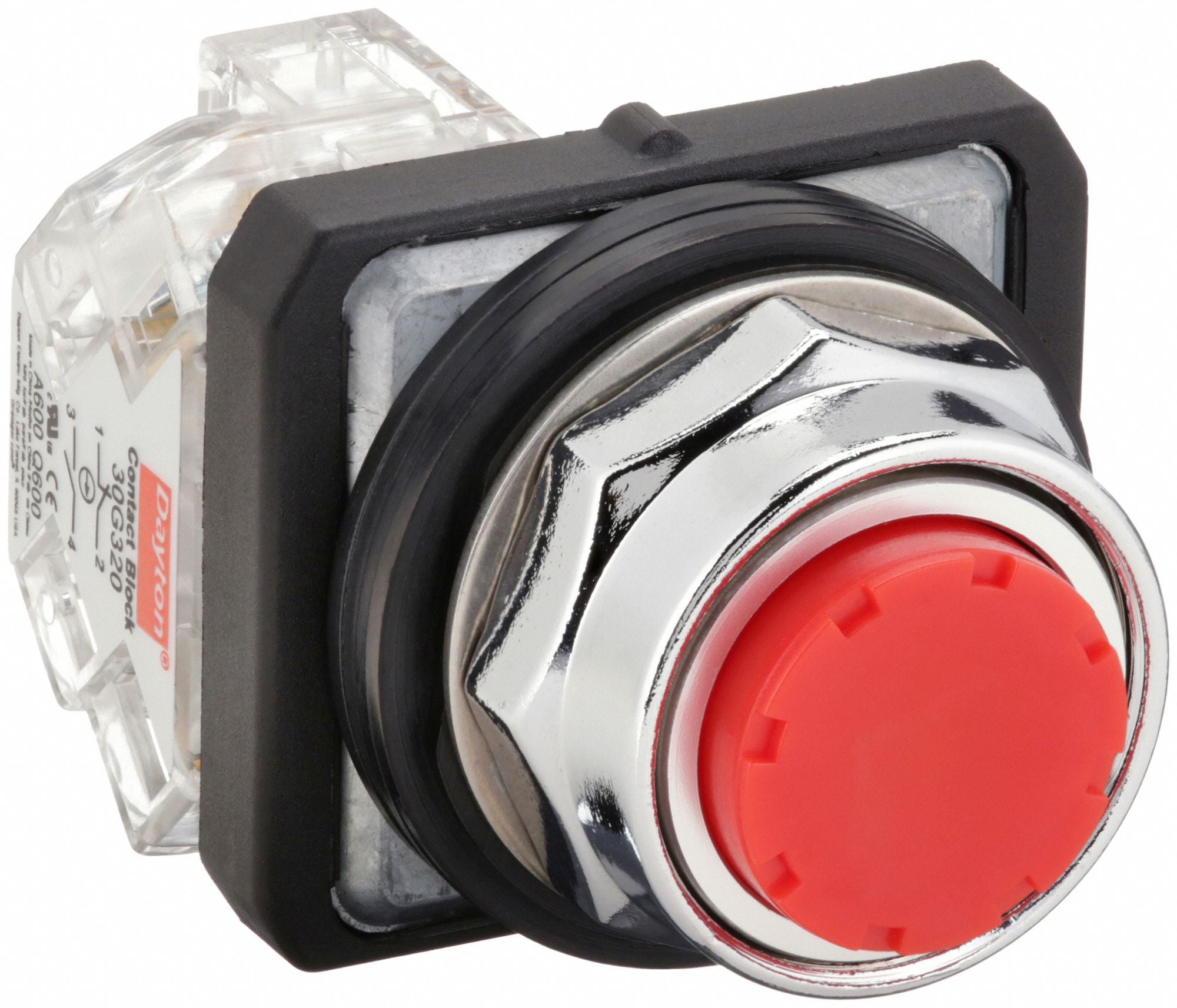 DAYTON 30G430 H7067 ExtendPushButtnOp Non Illuminated Red 1NO/1NC