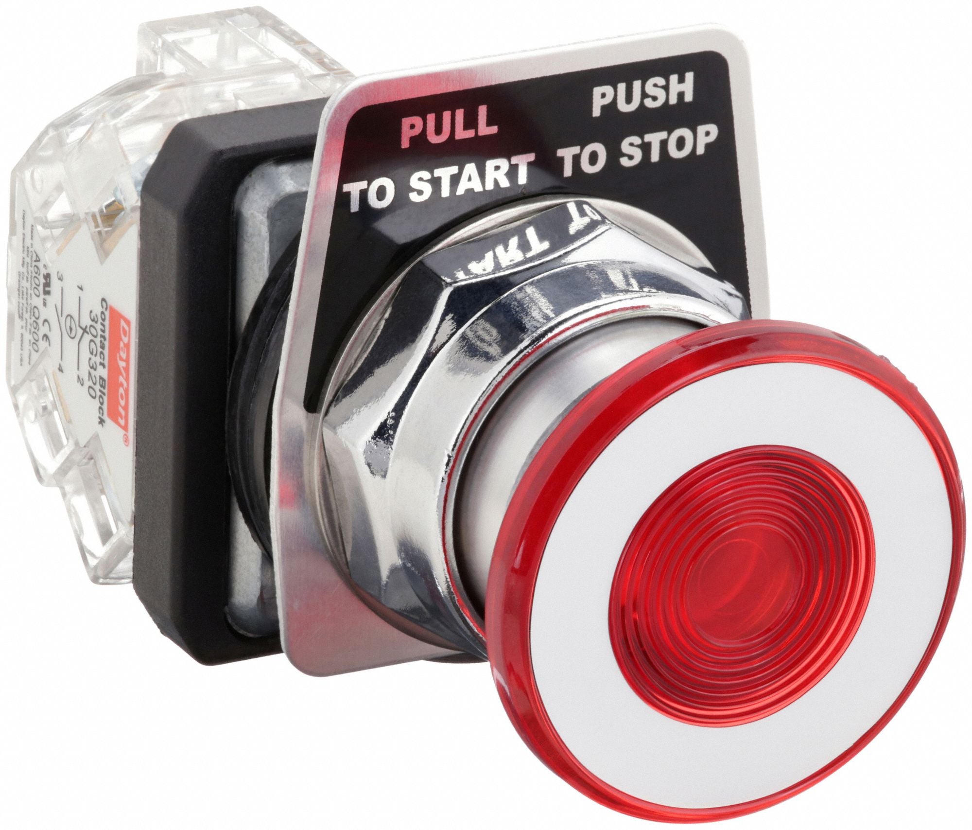 DAYTON 30G464 H7094 MushroomPush Button Non Illuminated Red 1NO/1NC