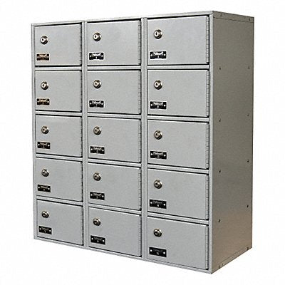 HALLOWELL UCTL392305AKPL Locker 5x3Lockers Lt Gry 30.5 x27 x12
