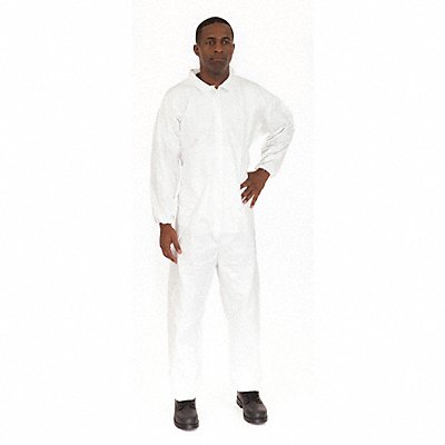 INTERNATIONAL ENVIROGUARD CE8013CI3XL Collared Coverall Elastic White 3XL PK25