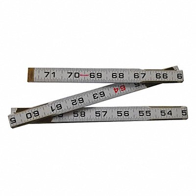 WESTWARD 30PC11 Two Way Reading Folding Rule 72 in.