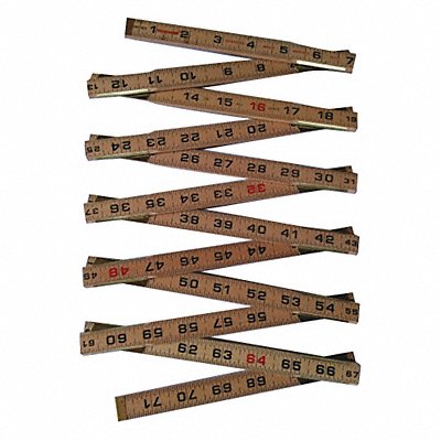 WESTWARD 30PC18 Brick Mason Folding Rule 72 in Standard