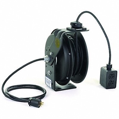 KH INDUSTRIES RTBB3LB1DD520J12F Cord Reel 25ft 12 AWG Receptacle 120VAC