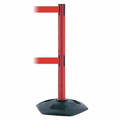 TENSABARRIER 886T221STDNOR5XC Barrier Post with Belt 7-1/2 ft L Red