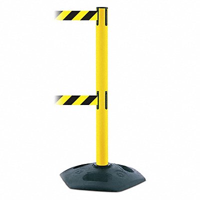 TENSABARRIER 886T235MAXNOD4XC Barier Post w/ Belt Black/Yellow Striped