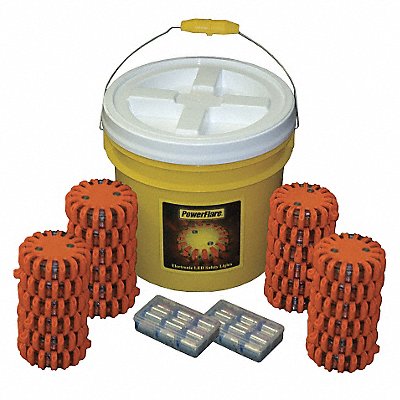 POWERFLARE BUCKET24YRAO LED Safety Flare Kit LED Color Red/Amber