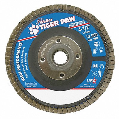 WEILER 98801 H7367 Fiber Disc 4 1/2 in Dia 5/8in Arbor