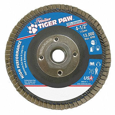 WEILER 98804 H7367 Fiber Disc 4 1/2 in Dia 5/8in Arbor