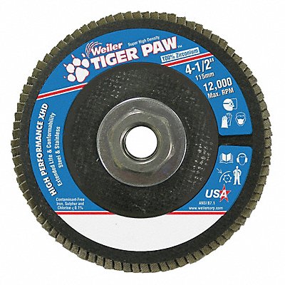 WEILER 98807 H7345 Fiber Disc 4 1/2 in Dia 5/8in Arbor