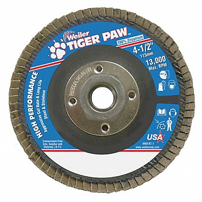 WEILER 98810 H7356 Fiber Disc 4 1/2 in Dia 5/8in Arbor