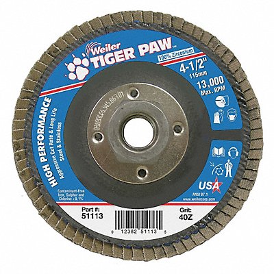 WEILER 98811 H7356 Fiber Disc 4 1/2 in Dia 5/8in Arbor