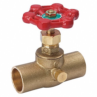 GRAINGER 105603NL Stop and Waste Valve Brass CXC 1/2 in.