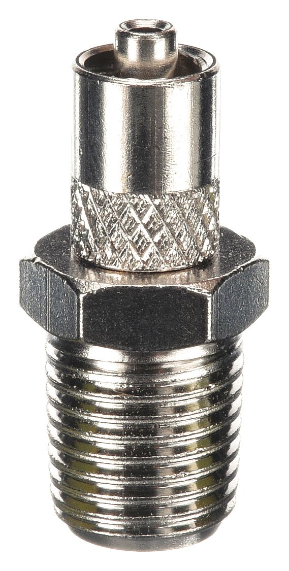 GRAINGER G511 Male Luer to 10-32 Male Plated Brass