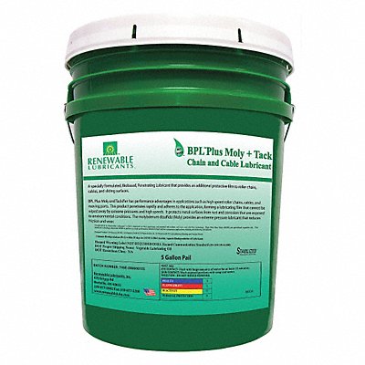 RENEWABLE LUBRICANTS 80304 Chain Wire Rope Lube 5 gal Pail