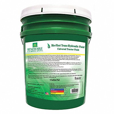 RENEWABLE LUBRICANTS 81204 Hydraulic Oil Pail Yellow 5 gal.