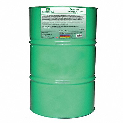 RENEWABLE LUBRICANTS 81716 Hydraulic Oil Drum Yellow 55 gal