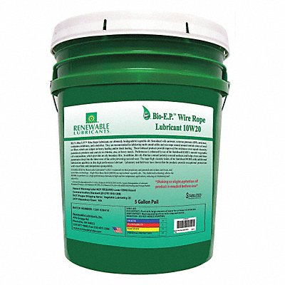 RENEWABLE LUBRICANTS 82614 Chain Wire Rope Lube 5 gal Pail