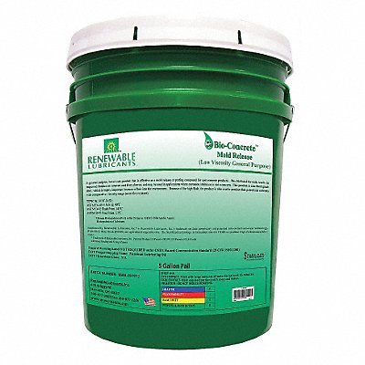 RENEWABLE LUBRICANTS 86414 Mold Release Biodegradable 5 gal.