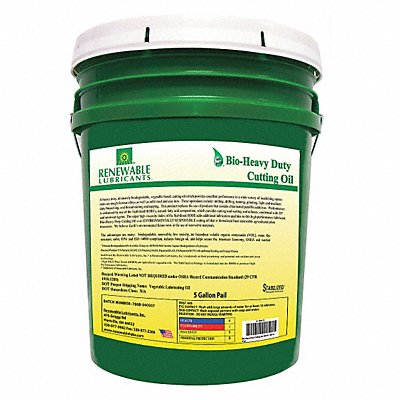 RENEWABLE LUBRICANTS 86714 Cutting Oil Pail Yellow 5 gal.