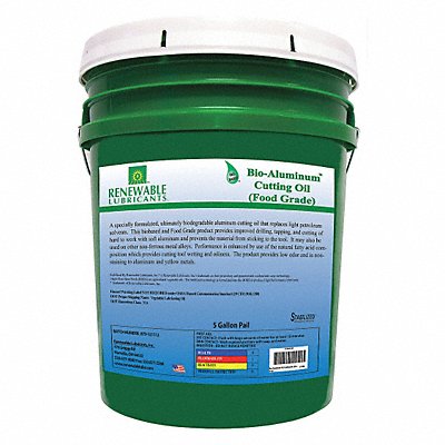 RENEWABLE LUBRICANTS 87404 Cutting Oil Pail Yellow 5 gal.