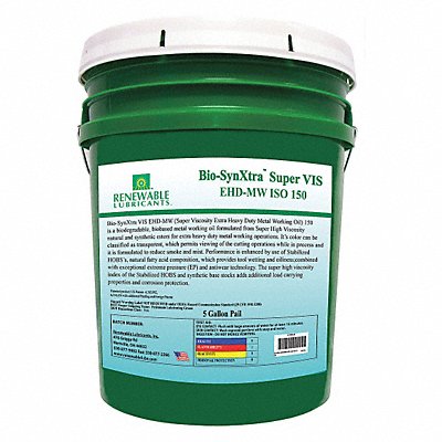 RENEWABLE LUBRICANTS 88174 Cutting Oil Pail Yellow 5 gal.