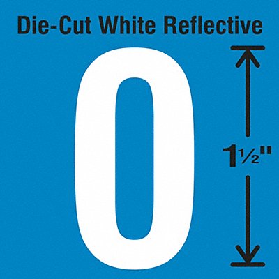 STRANCO INC DWR1505 Die-Cut Reflective Number Label 0 PK5