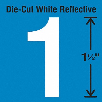 STRANCO INC DWR1515 Die-Cut Reflective Number Label 1 PK5
