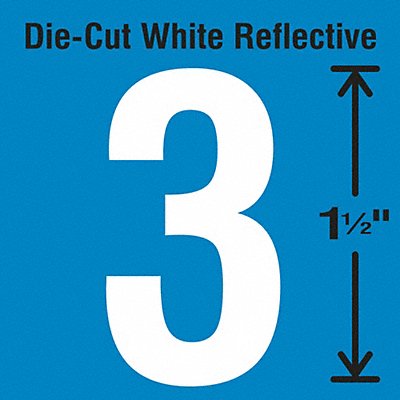 STRANCO INC DWR1535 Die-Cut Reflective Number Label 3 PK5