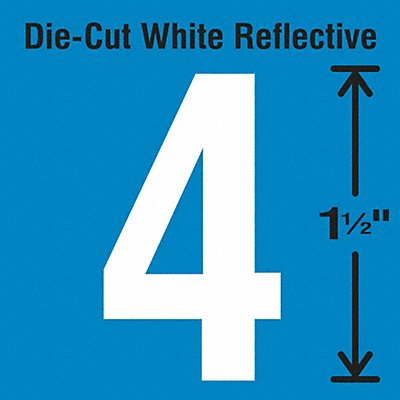 STRANCO INC DWR1545 Die-Cut Reflective Number Label 4 PK5