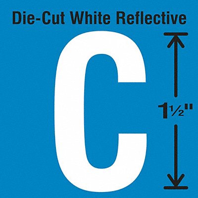 STRANCO INC DWR15C5 Die-Cut Reflective Letter Label C PK5