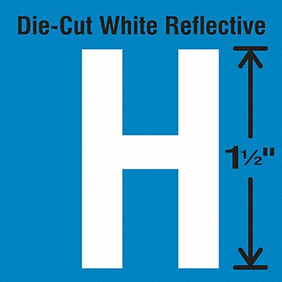 STRANCO INC DWR15H5 Die-Cut Reflective Letter Label H PK5