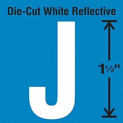 STRANCO INC DWR15J5 Die-Cut Reflective Letter Label J PK5