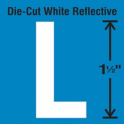 STRANCO INC DWR15L5 Die-Cut Reflective Letter Label L PK5