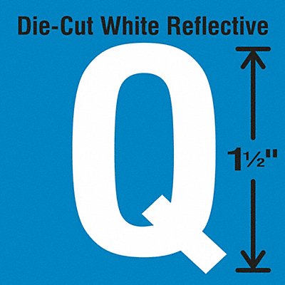 STRANCO INC DWR15Q5 Die-Cut Reflective Letter Label Q PK5