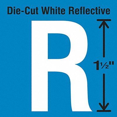 STRANCO INC DWR15R5 Die-Cut Reflective Letter Label R PK5