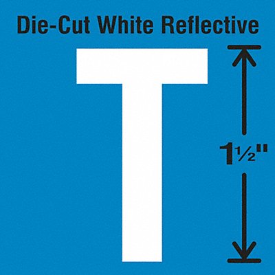 STRANCO INC DWR15T5 Die-Cut Reflective Letter Label T PK5