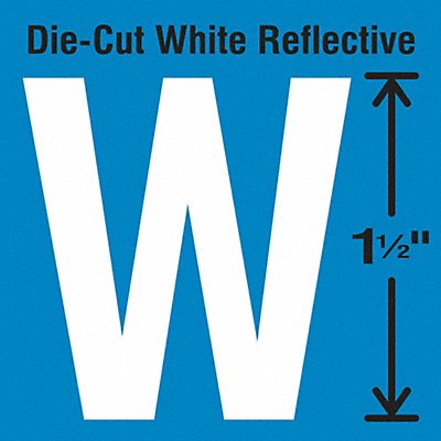 STRANCO INC DWR15W5 Die-Cut Reflective Letter Label W PK5