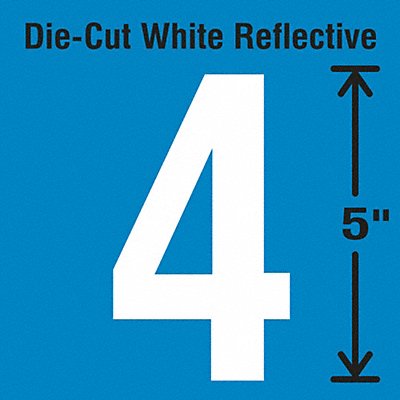 STRANCO INC DWR545 Die-Cut Reflective Number Label 4 PK5
