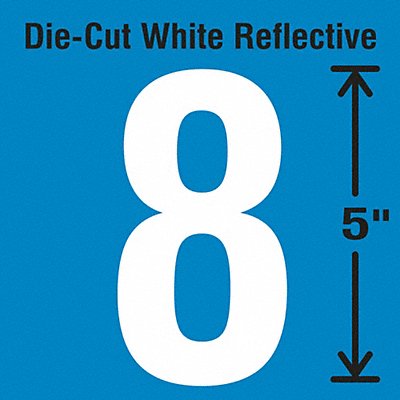 STRANCO INC DWR585 Die-Cut Reflective Number Label 8 PK5