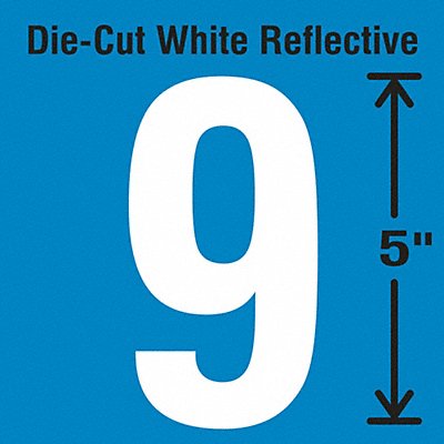 STRANCO INC DWR595 Die-Cut Reflective Number Label 9 PK5