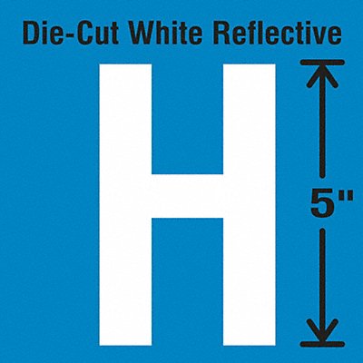 STRANCO INC DWR5H5 Die-Cut Reflective Letter Label H PK5