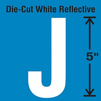 STRANCO INC DWR5J5 Die-Cut Reflective Letter Label J PK5