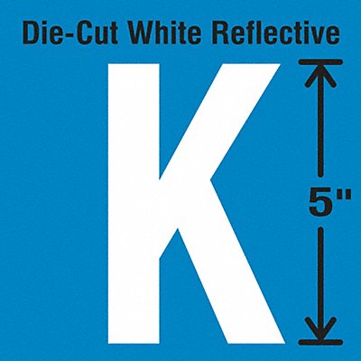 STRANCO INC DWR5K5 Die-Cut Reflective Letter Label K PK5