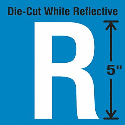STRANCO INC DWR5R5 Die-Cut Reflective Letter Label R PK5