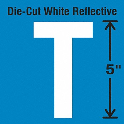 STRANCO INC DWR5T5 Die-Cut Reflective Letter Label T PK5