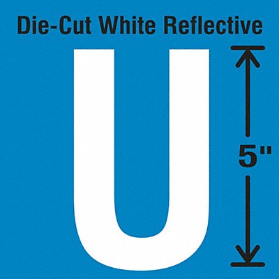 STRANCO INC DWR5U5 Die-Cut Reflective Letter Label U PK5